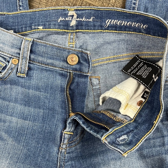 7 For All Mankind Distressed Skinny Jeans Pants Denim ((size 24)) - Picture 5 of 8